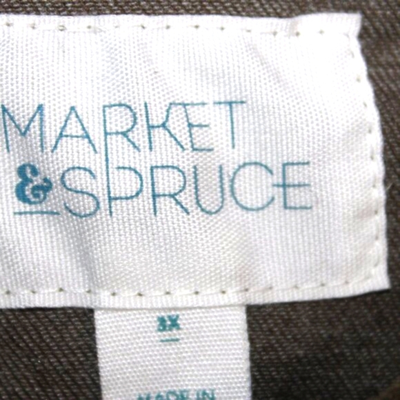 Market & Spruce Trucker Jacket Olive Green 3X - Picture 8 of 8